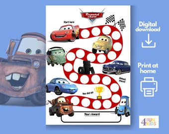 CARS Reward Chart | Printable Cars Behavior Chart | Daily Chore Chart | Kids Routine Sticker Chart | Mc queen Reward Chore Chart
