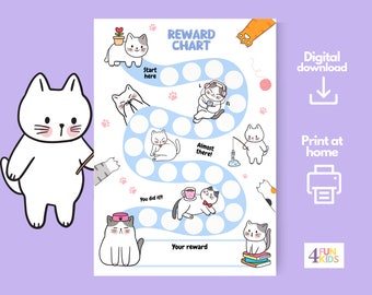 Katzen Belohnungstafel für Kinder - Kätzchen Verhalten Tracking (Digitaler Download)