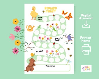 Spring Garden Belohnungstabelle für Kinder - Printable Behavior Tracker (Digitaler Download)
