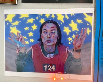 Namgyu squid games art print player 124