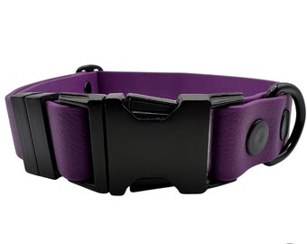 Purple Waterproof Dog Collar, Quick Release, Adjustable And Durable Collar, Wide 25mm