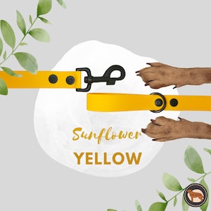 Yellow Waterproof Dog Leash, Durable And Easy Wipe Clean Leash, Wide 25mm