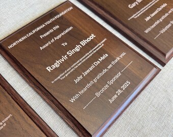 Aangepaste plaquette, prijs en trofee