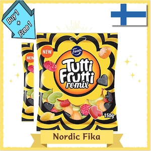 2pcs x Fazer Tutti Frutti Remix Original 150g | Fruity Licorice Candy Mix | Sweet & Salty Gummies