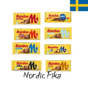Marabou Chocolate Bar Variety Pack –  8 Flavors | Authentic Swedish Chocolate | Imported Scandinavian Treats | Gift