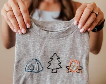 Hand Embroidered Camping Shirt