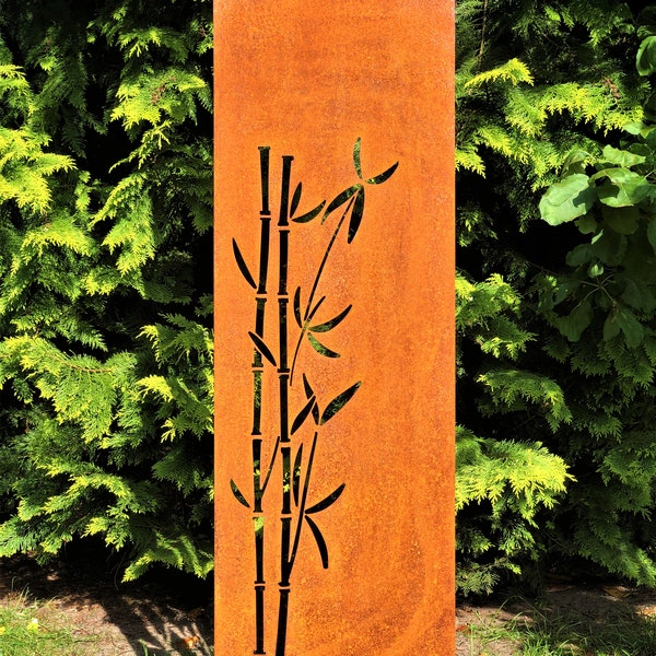 Patina inkijkbescherming, muur, roest, inkijkbescherming metaal 160 x 50 cm bamboe