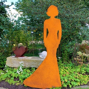 Edelrost Figur Dame, Gartendeko, Frau, steckbar, Gartendeko, rost, Deko