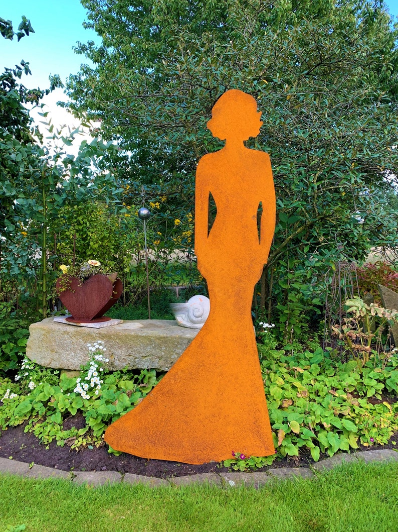 Edelrost Figur Dame, Gartendeko, Frau, steckbar, Gartendeko, rost, Deko