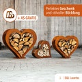 Heart of metal, wooden shelf, rust, noble rust, wooden shelf garden, terrace - Deko - SET