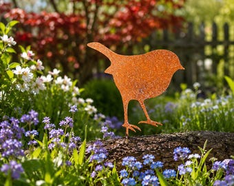 Garden bird, noble rust, garden decoration, easter, spring