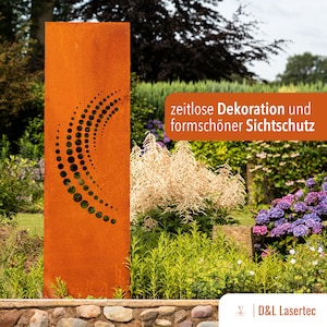 Noble rust garden privacy screen, wall, rust, privacy screen metal 160x50 cm plain, plain colours