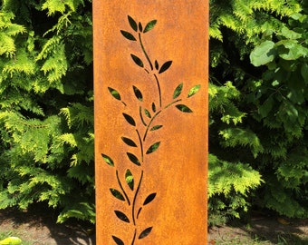 Edelrost Garten Sichtschutz, Wand, Rost, Sichtschutzwand Metall 160x50 cm Ranke