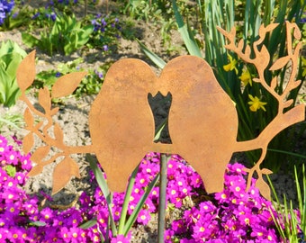 Garden decoration birds rust, noble rust, Easter, spring, gift, wedding