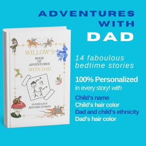 CUSTOM CHILD PRESENT: Adventures with Dad. Personalized Gift for baby, Personalized Book for Baby, Nursery Book, with hardback cover