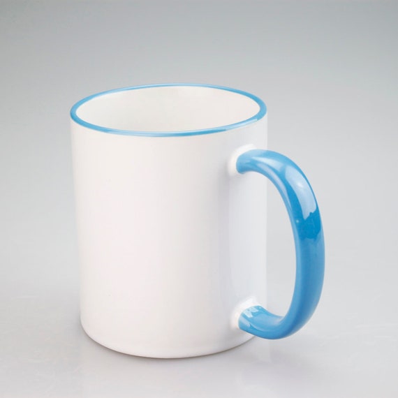 Sublimation Blank, Bright White,11oz Light Blue Color Handle Mug, Custom  Drinkware Mugs,perfect Gift, - Etsy