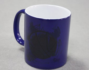 11oz "BLUE" Color Change mug, Sublimation Blank, Bright White, Custom Drinkware Mugs, Perfect Gift,