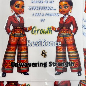 Nieuwe UV DTF Transfer waterdichte sticker "Starend naar mijn reflectie, ik zie een reis..." (1-pc) Klaar om op 3 "x 3" kledingversieringssticker te drukken