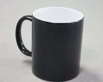 11oz Black Color Change mug, Sublimation Blank, Bright White, Custom Drinkware Mugs, Perfect Gift,