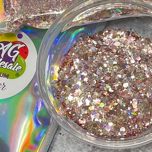 Vibrant,"Rose Petal Sand" Chunky Holographic Glitter, Glitter for Crafts & Beauty, Nail Glitter, Resin, Phone Case, DIY, Slime,Tumblers