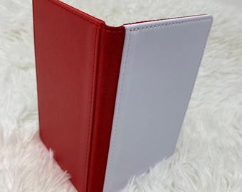 Blank Passport Cover, &quot;Red&quot; PU Leather, Blank Heat Transfer Travel Passport Book, Wallet Cover for Passport, Business Card, Credit Cards