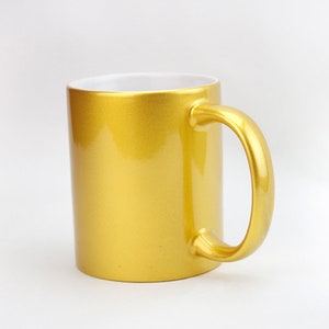 Sublimation Blank, Bright White, 11oz Gold Color metallic mug, Custom Drinkware Mugs, Perfect Gift,
