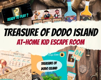 Kit de escape de piratas: El tesoro de la isla Dodo, aventura familiar (imprimible)