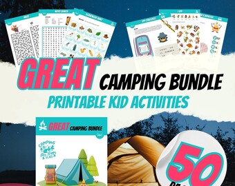 Juegos de campamento imprimibles: Búsqueda del tesoro y escape room para niños (PDF)