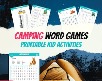 Juegos de palabras para acampar imprimibles: Actividades para vacaciones familiares (PDF)