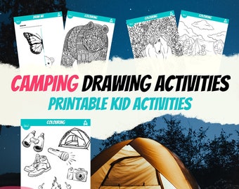 Dibujos para colorear de camping: Actividades para niños durante las vacaciones de verano (PDF)