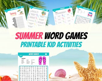 Juegos de palabras de verano: Actividades para niños en vacaciones (PDF imprimible)