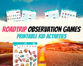 Juegos de viaje por carretera: Búsqueda del tesoro para niños y Veo veo (imprimible)