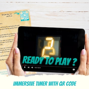 Space Escape Room for kids "Great Space Escape" | Family printable game & kid escape room DIY kit | Home Galaxy spaceship birthday game -  Timer video with qr code