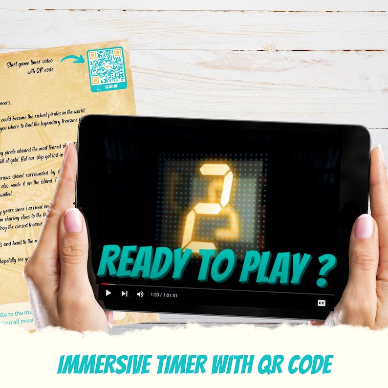 Space Escape Room for kids "Great Space Escape" | Family printable game & kid escape room DIY kit | Home Galaxy spaceship birthday game -  Timer video with qr code