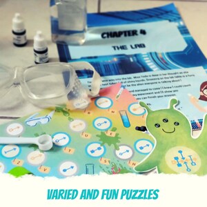 Space Escape Room for kids "Great Space Escape" | Family printable game & kid escape room DIY kit | Home Galaxy spaceship birthday game - Lab puzzle