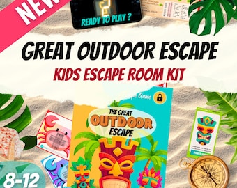 Kit de escape room al aire libre: Juego de fiesta de cumpleaños para niños en un campamento de verano (descarga digital imprimible)