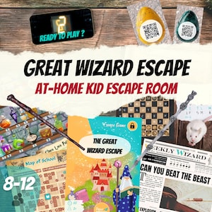 Wizard Escape Room kit for kids  | Family printable game & kid diy escape room puzzles | perfect for magical wizards birthday party