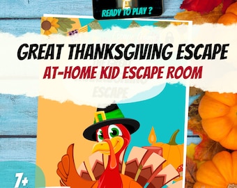 Kit de escape room para Acción de Gracias: Juego imprimible para familias