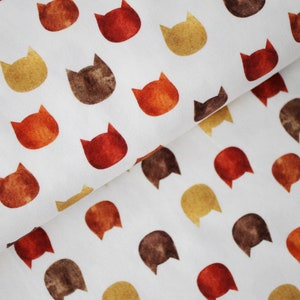 Jersey cotton jersey digital print watercolor cat heads "Katzenjammer" - cat, cat heads, silhouettes, colorful from 0.5 m