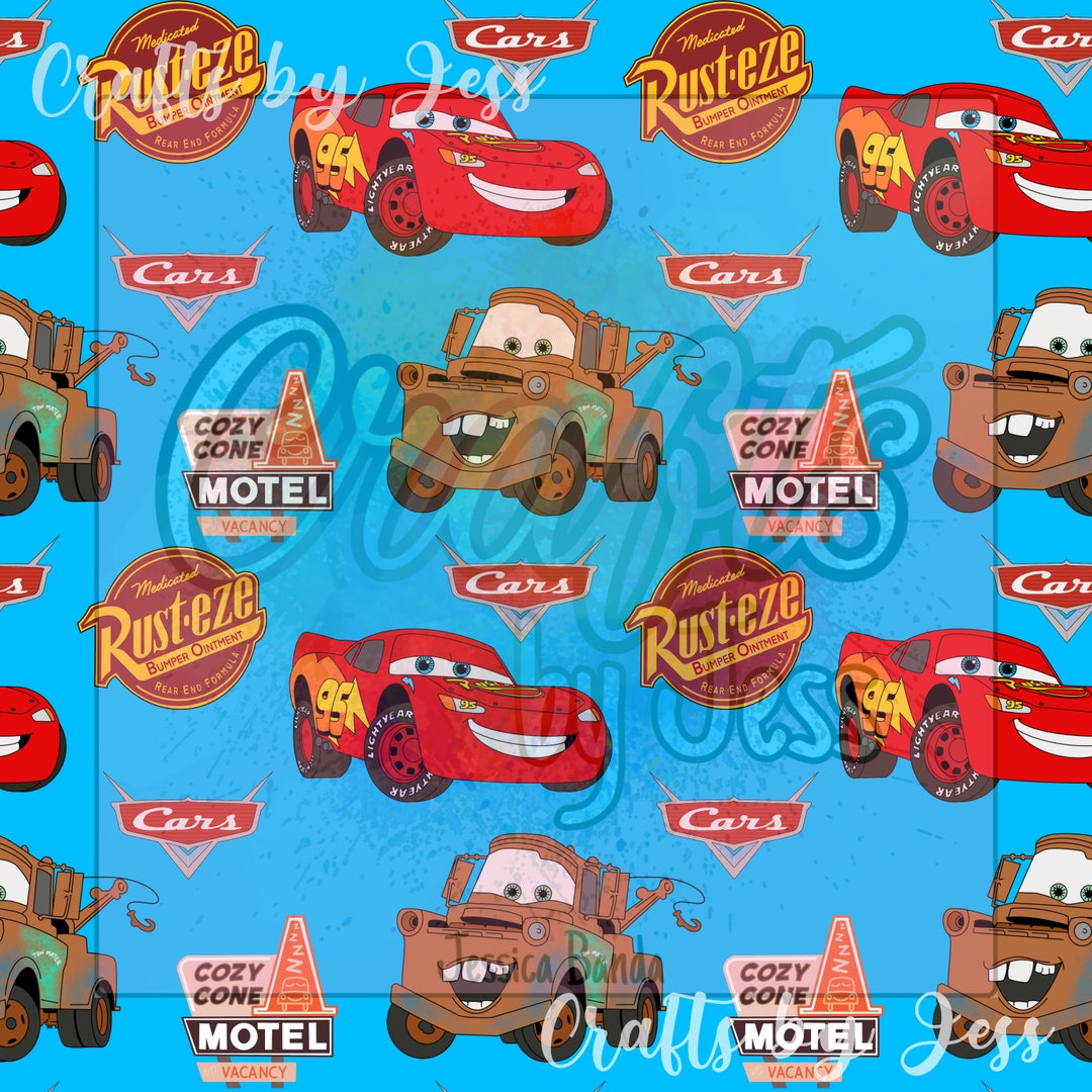 Disney Cars Pattern Mcqueen Cars Blue Seamless Pattern - Etsy