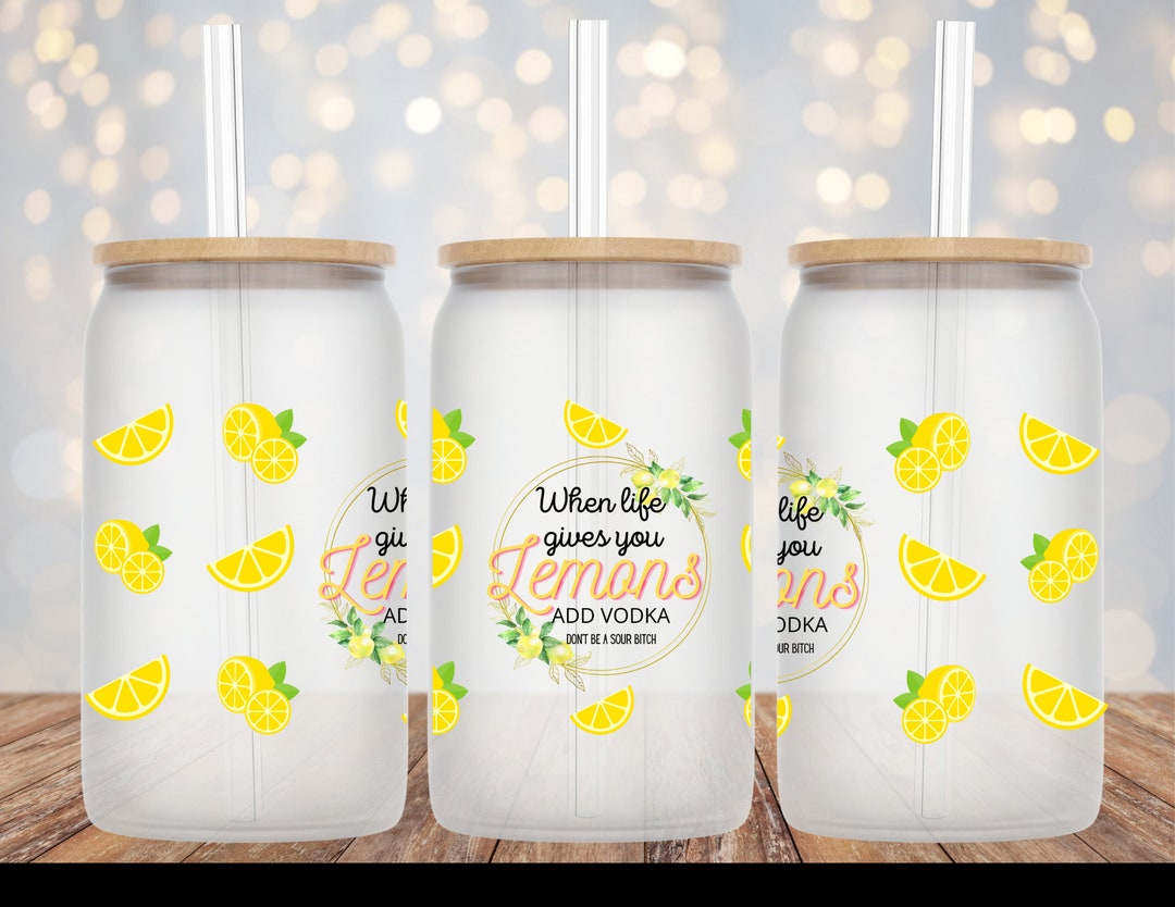 Just Add Vodka Frosted Glass Can Etsy