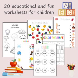 Educational worksheets for kids Printable activity sheets Learning worksheets for children Homeschool worksheets for kids Montessori