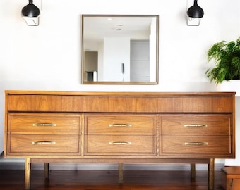SOLD- MCM Dixie Robinson Furniture Collection Dresser- Mid-Century 9- Drawer Dresser- Original Vintage Finish