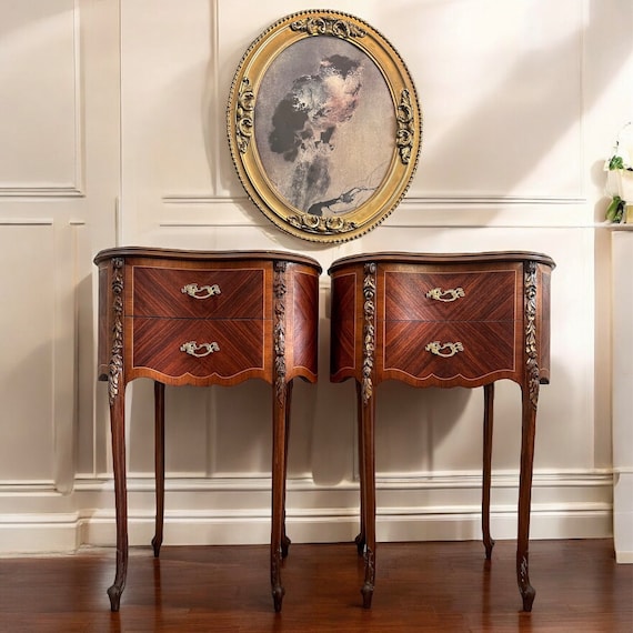 Sold-antique French Louis XV Nightstand Set-french Side Tables