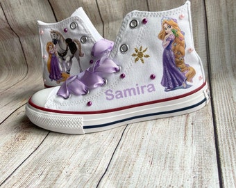 Rapunzel shoes, personalized converse, many sizes available