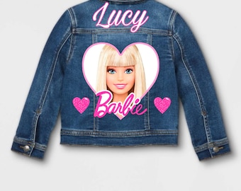 Girl barbie jean jacket, many size available