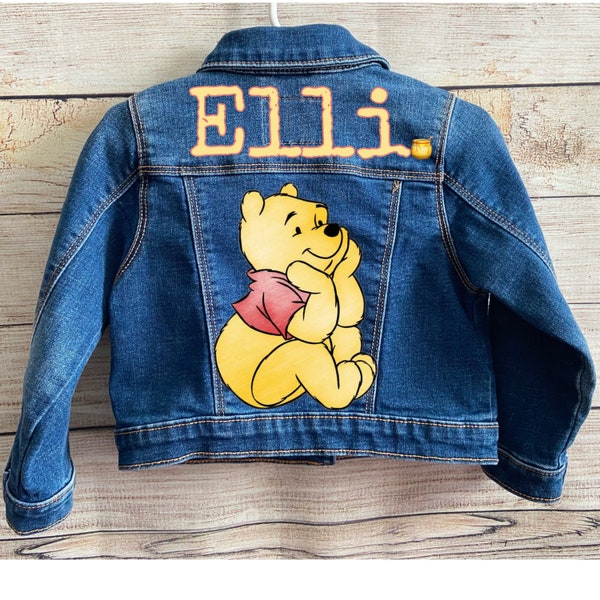 Winnie the pooh jacket , jean jacket, many sizes available