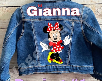 Minnie Mouse personalized jean jacket, for kids, Minnie Jacket we have many sizes. & 2 desings available