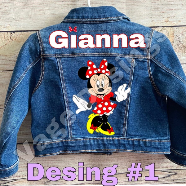 Minnie Mouse personalized jean jacket, for kids, Minnie Jacket we have many sizes. & 2 desings available