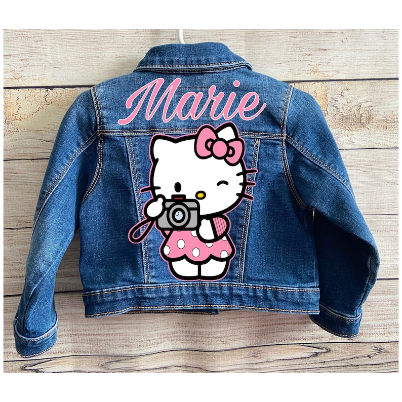 Hello Kitty Jacket, Jean Jacket With Name, Many Sizes Available Etsy